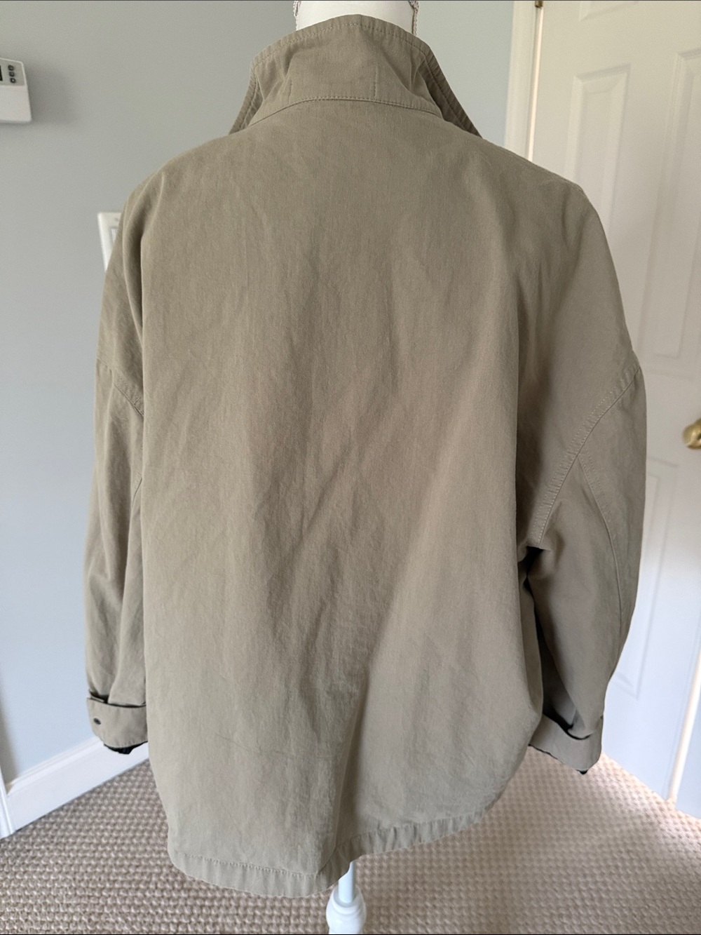 Men's Casual Utility Jacket - Taupe - Picture 2 of 4